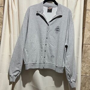 Harley-Davidson Gray Button-Up Women's Sweatshirt